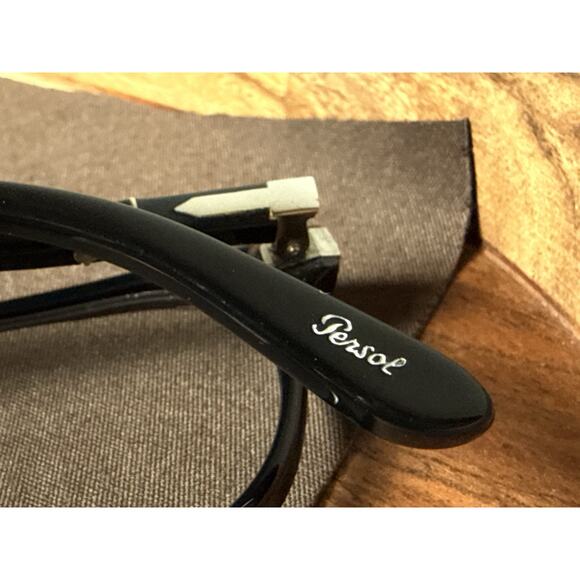 PERSOL BLACK EYEGLASSES FRAMES ~ 5.2 x 1.9 X 14.5 cm w/ Original Leather Case - Picture 9 of 16